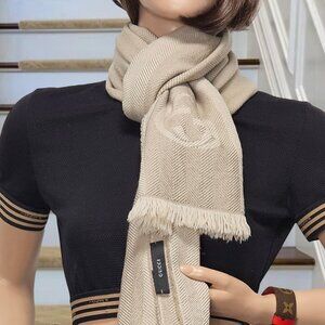 Gucci Interlocking G Herringbone Scarf
